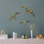 Aberto Design Flying Seagulls - 1 Decoración de Pared Dorada